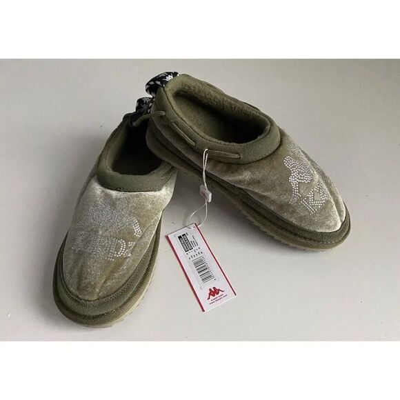 KAPPA Authentic MULE 4 Slip On Sandals Olive Green Women’s Sz 6 Velvet NEW - Picture 1 of 9